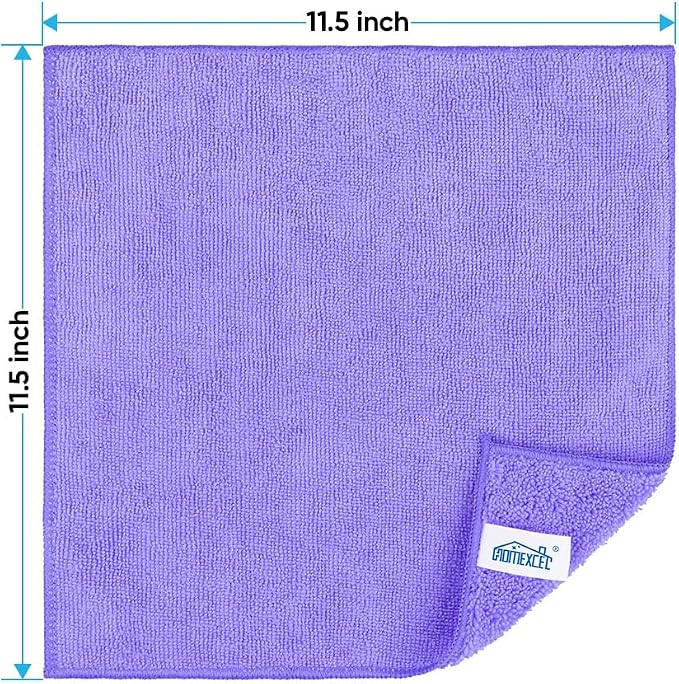 HOMEXCEL Purple Microfiber Cleaning Cloth, 12 Pack Premium Microfiber Towels - Image 2