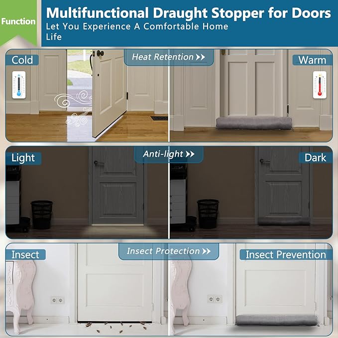 Triangular Under Door Draft Stopper 40 inch Heavy Duty Door Draft Blocker - Image 5