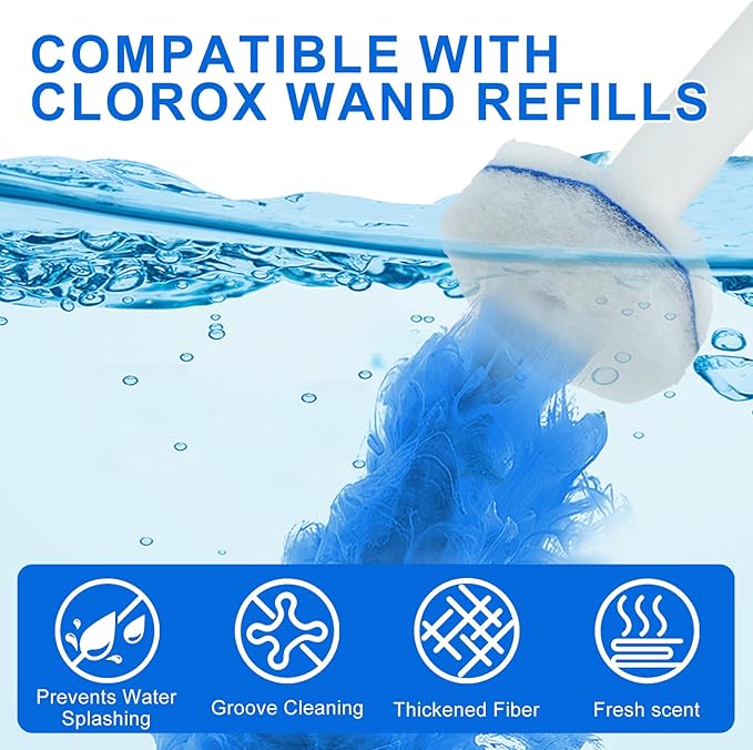 60pcs Disposable Toilet Wand Refills, Replacement Brush Heads Compatible - Image 5