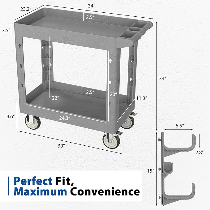 Heavy Duty Rolling Utility Cart - Image 7