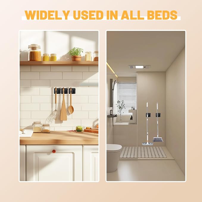 Mop and Broom Holder Wall Mount Stainless Steel Broom Mop Hanger Wall Mounted - Image 5
