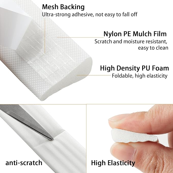 QDiShi 118" Wedge-Shape Weather Stripping Door Seal Weatherproof Foam Seals - Image 4