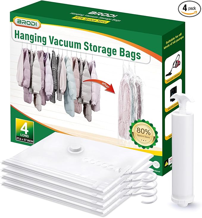 Hanging Vacuum Storage Bags For Clothes by BRODI