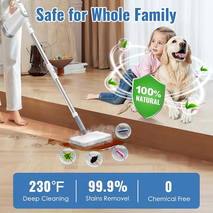 FEPPO Steam Mop with Detachable Handheld Steam Cleaner - Image 4