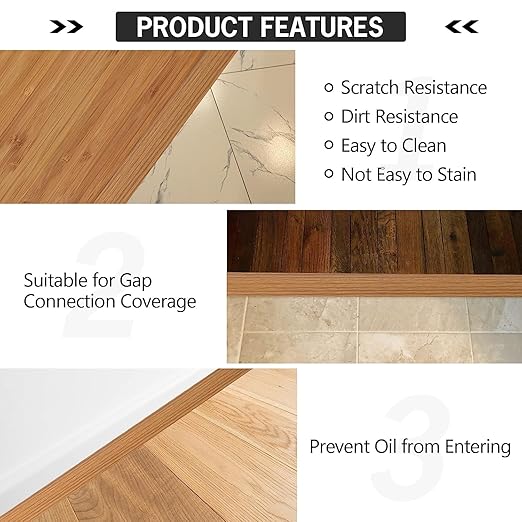 5Ft Floor Transition Strip Self Adhesive Vinyl Cover Floor Strip Flat Divider - Image 6