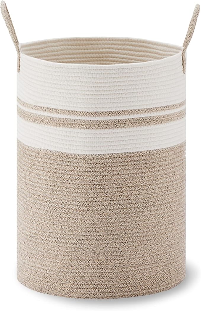 VIPOSCO Large Laundry Hamper, Tall Woven Rope Storage Basket - Image 8