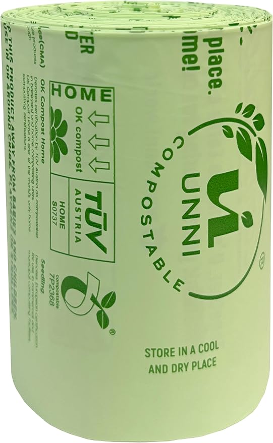 UNNI Compostable Trash Bags, 13 Gallon / 49.2 Liter, Extra Thick 0.9 Mil Tall - Image 5