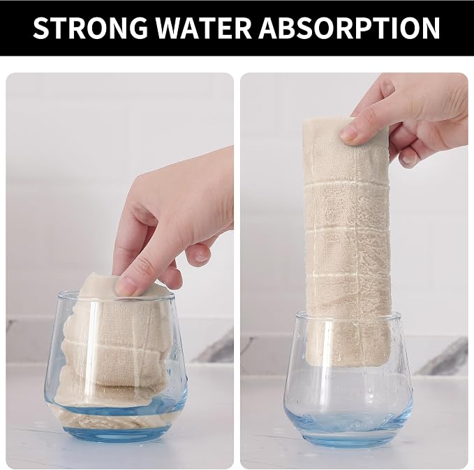 Homaxy 100% Cotton Terry Kitchen Dish Cloths, Ultra Soft and Absorbent Dish - Image 3