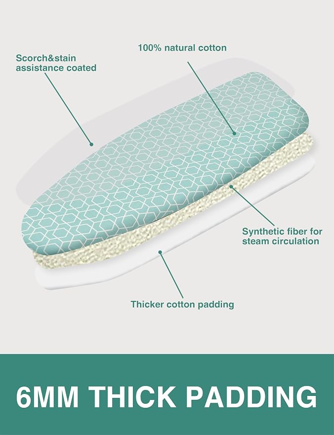 Extra Wide Ironing Board Cover and Pad, 18X49 Reflective Silicone Ironing Board - Image 3