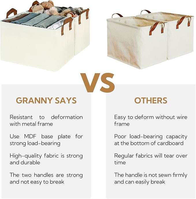 GRANNY SAYS Storage Baskets for Shelves, Closet Organizer Bins, Clothes Storage - Image 4