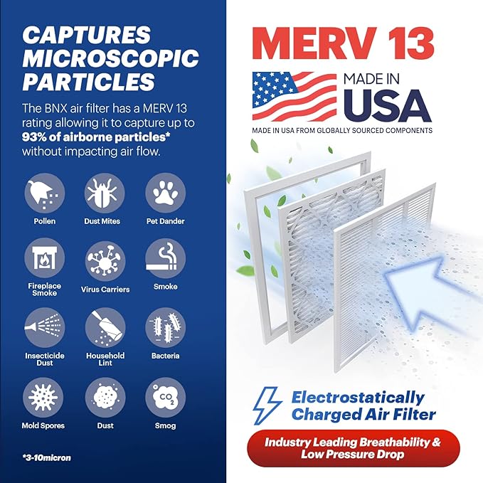 BNX TruFilter 16x25x1 Air Filter MERV 13 - Image 3