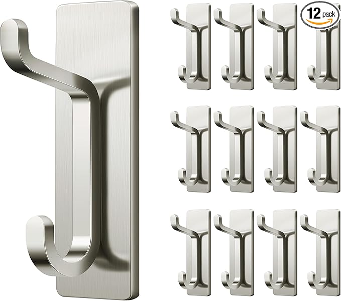 pickpiff Wall Hooks for Coat and Towel: 13LB Adhesive Door Hanger Stick on by pickpiff