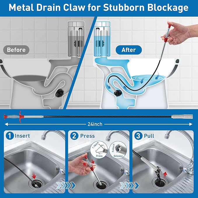12 Pack Drain Clog Remover Kit - Image 2