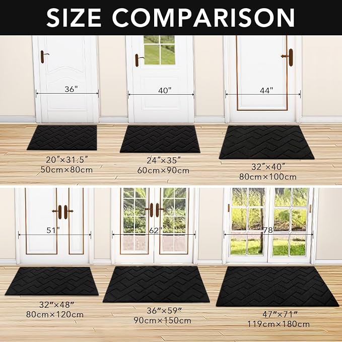 hicorfe Indoor Doormat, Welcome Door Mat TPR Backing Non Slip Mats 20"x31.5" - Image 5
