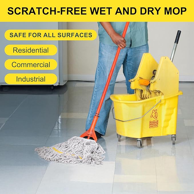 KeFanta 6 Pack Heavy Duty Commercial Mop Head Replacement, Wet Industrial - Image 3