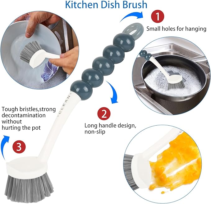 6 Pack Multipurpose Household Cleaning Set, Deep Cleaning Brush Set - Image 2