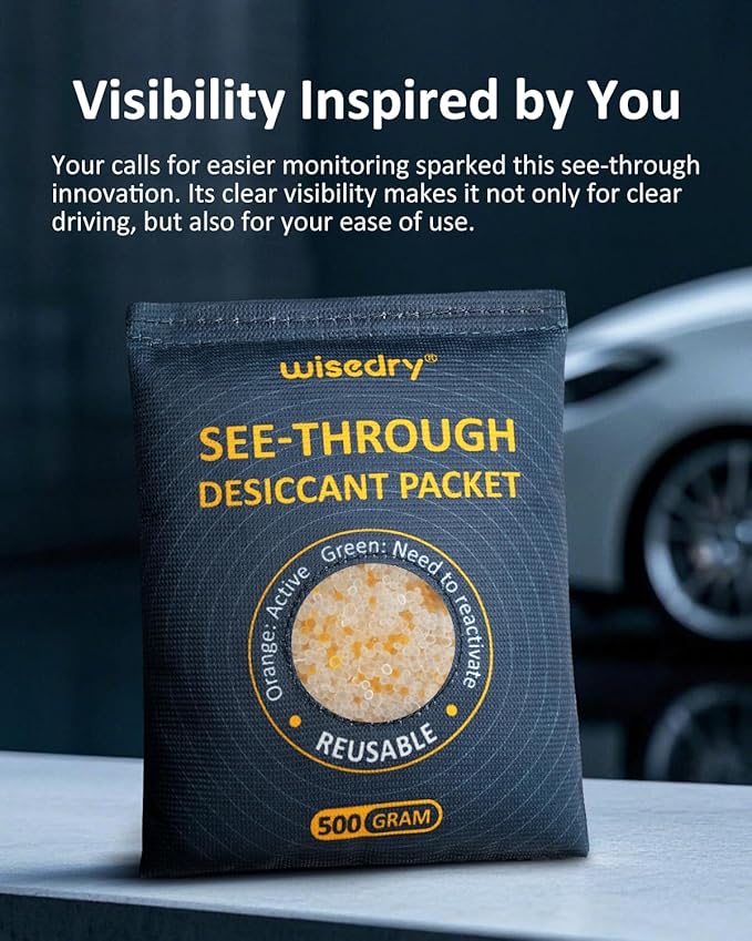 wisedry 500GX2 See-Through Silica Gel Packets, Color-Indicating Desiccant Packs - Image 4