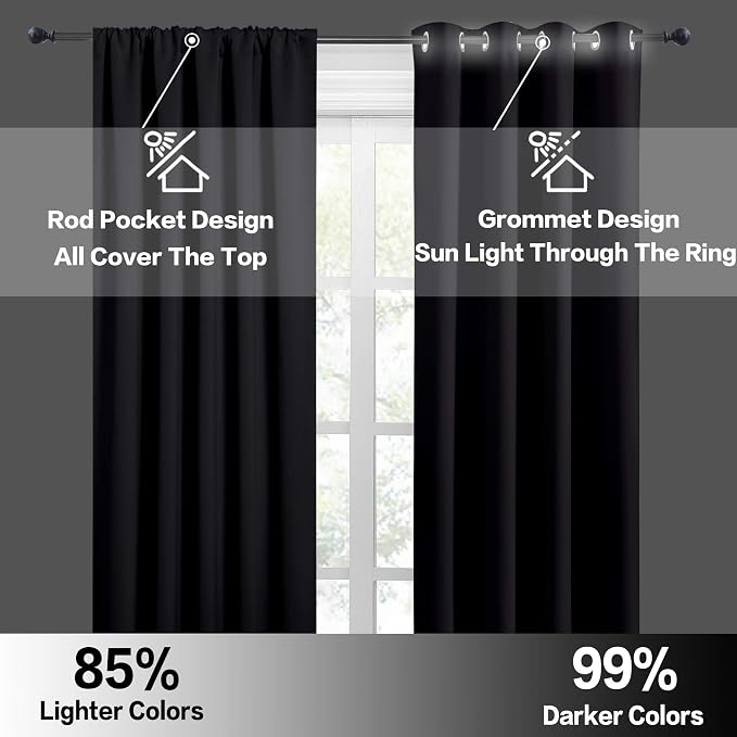 RYB HOME Short Kitchen Window Curtains 30 inches, W42 x L 30 inches, 2 Panels - Image 5