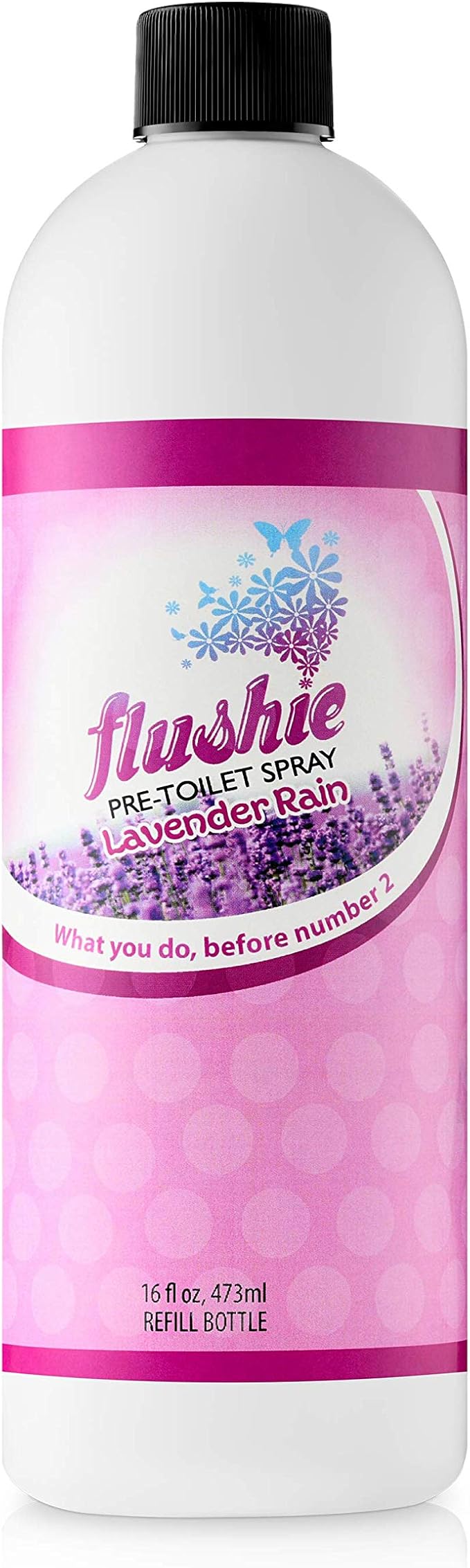 Flushie Pre-Toilet Spray 16 oz Lavender Rain Scent Bathroom Spray 16-Ounce Pump by FlushiePre-ToiletSpray