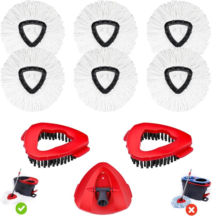 6 Pack Mop Replacement Heads Compatible by WaIEJiemiHome