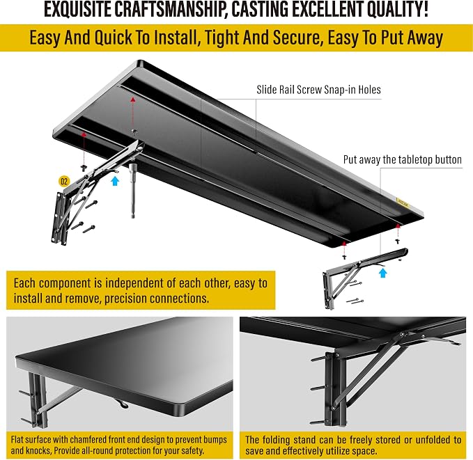 1.3x4ft Adjustable Rail Type Folding Storage Rack Shelf, Suitable - Image 6