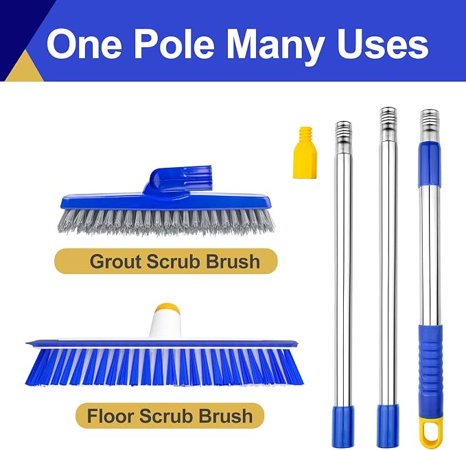ITTAHO 12" Wide Floor Scrub and Grout Brush Set - Image 6