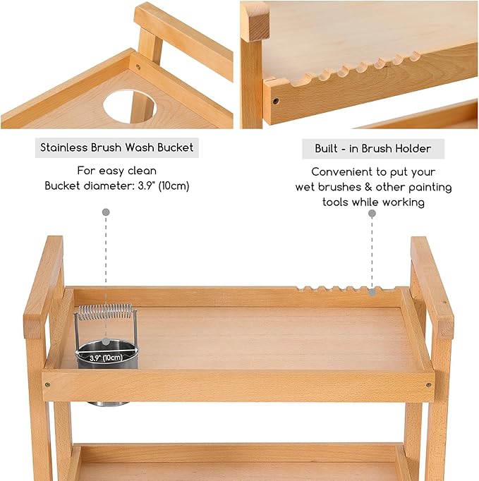 MEEDEN Art Cart Storage Organizer, 3-Tier Rolling Utility Studio Taboret - Image 3