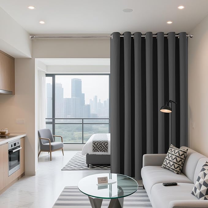 Joydeco Blackout Patio Sliding Door Curtains 96 Inches Long, Grommet Privacy - Image 2