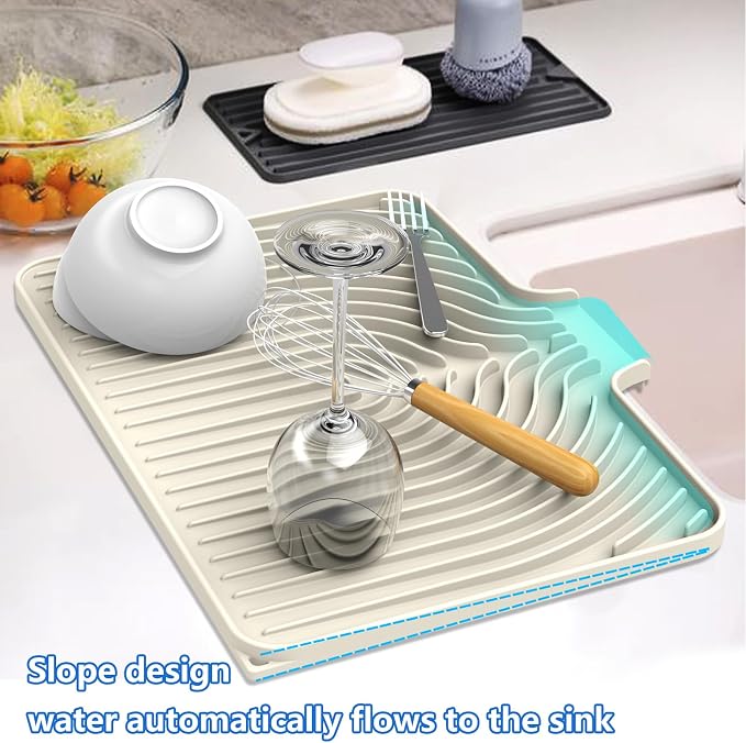 Dish Drying Matt for Kitchen Counter, Kitchen Dry Mats for Dishes Drying Pad - Image 6