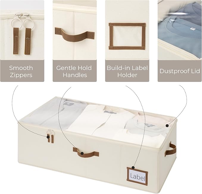 StorageWorks Under Bed Storage Bins, 90L Clothes Organizer - Image 4