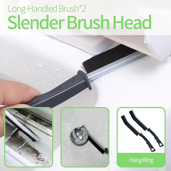 13Pcs Crevice Cleaning Brush Set, Window Groove Cleaning Brush Kit Hard Bristle - Image 4