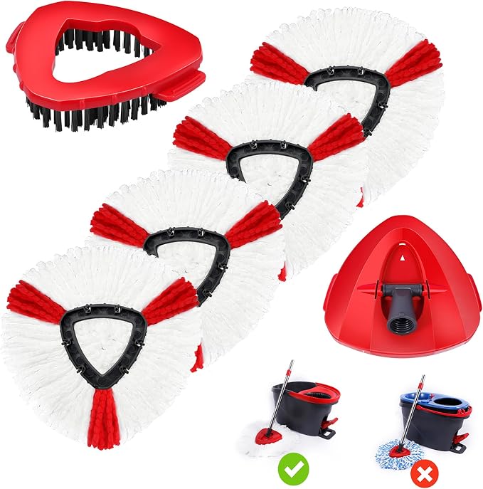 4 Pack Spin Mop Replacements Head Compatible by WaIEJiemiHome