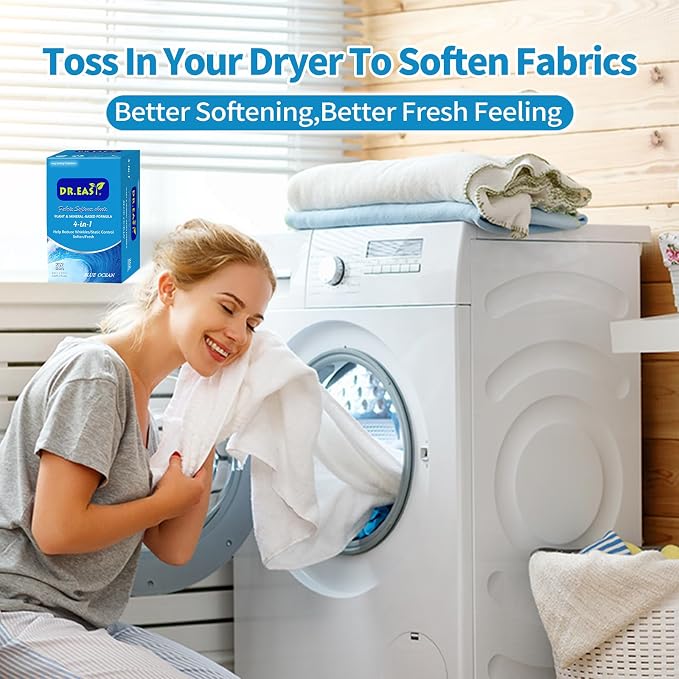 DR.EASY Dryer Sheets Plant Based Formula 252 Ct BLUE OCEAN, Softener sheets - Image 3