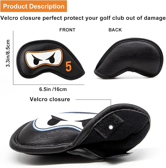 Premium Leather Golf Club Iron Covers - Image 6