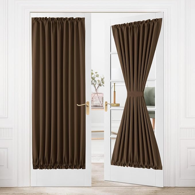 DWCN French Door Curtains – Rod Pocket Thermal Blackout Curtain by DWCN