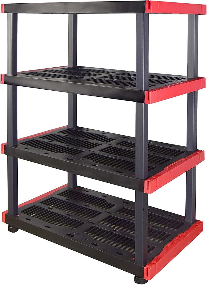 CX Craftsman, 4-Tier Highly Durable Storage Rack, 200lbs/shelf, Interlocking by BLACKYELLOW