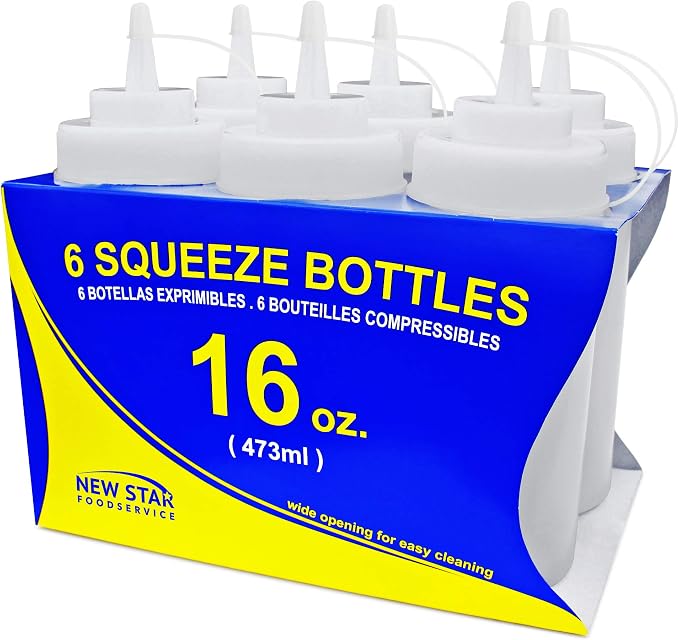 New Star Foodservice Squeeze Bottles, Wide Mouth, 16 oz - Image 2