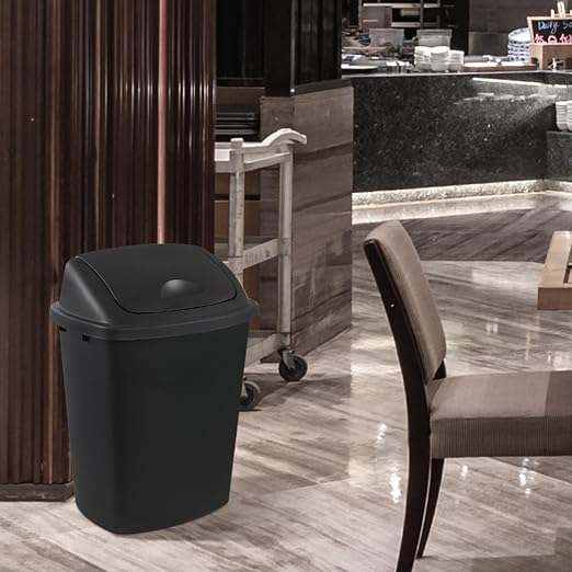 Zopnny 4-Pack 11 Gallon Swing Lid Trash Can, Plastic Swing-Top Garbage Can - Image 4