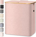 BALEINE Laundry Hamper with Lid, Tall Laundry Baskets with Bamboo Pull Handles by BALEINE