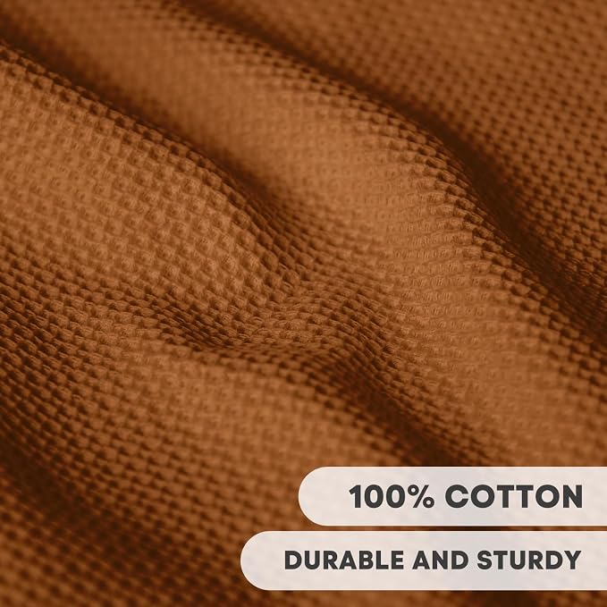 Artoid Mode 100% Cotton Caramel Waffle Weave Kitchen Dish Cloths, 12x12 Inch - Image 2