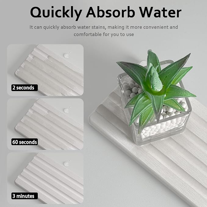 Set of 3 Diatomite Hand Soap Holder, Water Absorbing Stone Tray - Image 2