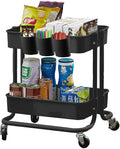 Melody House 2-Tier Utility Rolling Cart Storage Sofa Side Table by MelodyHouse