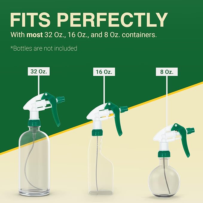 Heluva Green Spray Bottle Nozzle Replacement, Bottle Tops Only - Image 6