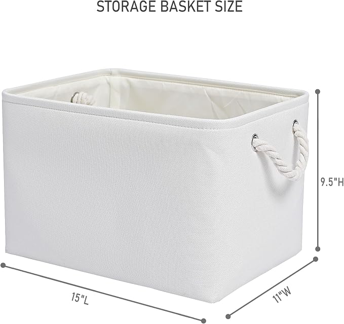15x11x9.5 Inch Storage Baskets for Shelves, 3 Pack Storage Bins，Foldable - Image 4