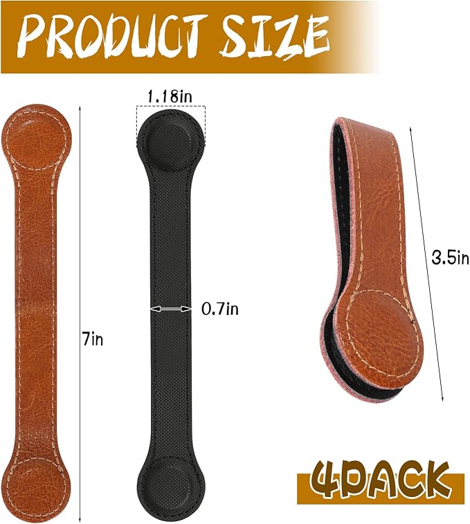 4 PCS Genuine Leather Towel Clips - Image 2