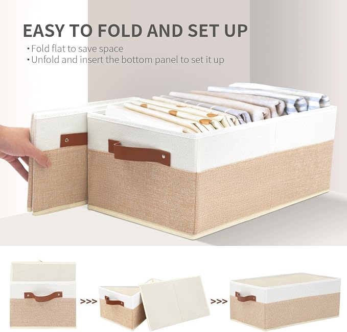 Closet Organizer Bins 3 Pack, Large Storage Bins - Image 7