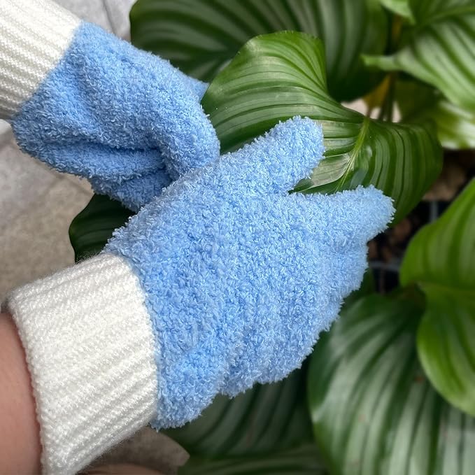 MIG4U 3 Pairs Microfiber Dusting Gloves, House Cleaning Glove - Image 4