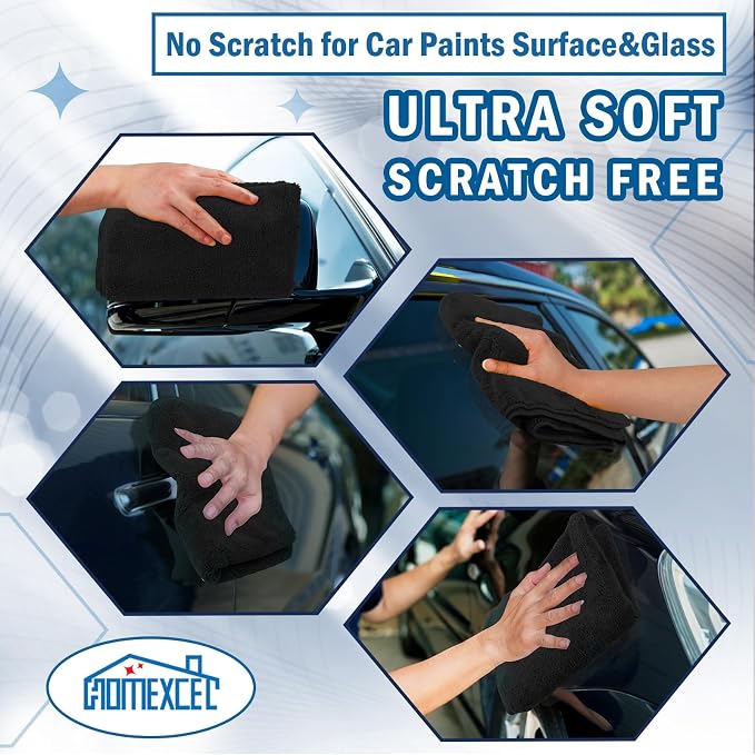 HOMEXCEL Professional Large Microfiber Car Drying Towels 2 Pack, Lint Free - Image 6