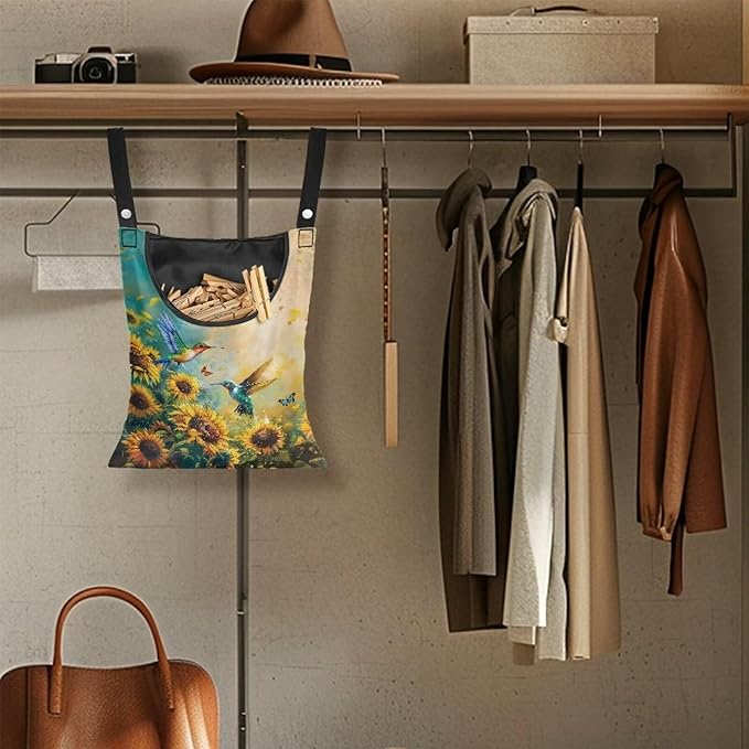 Clothes Pin Hanging Bag with Big Opening Storage Clothes Pins & Mini - Image 5