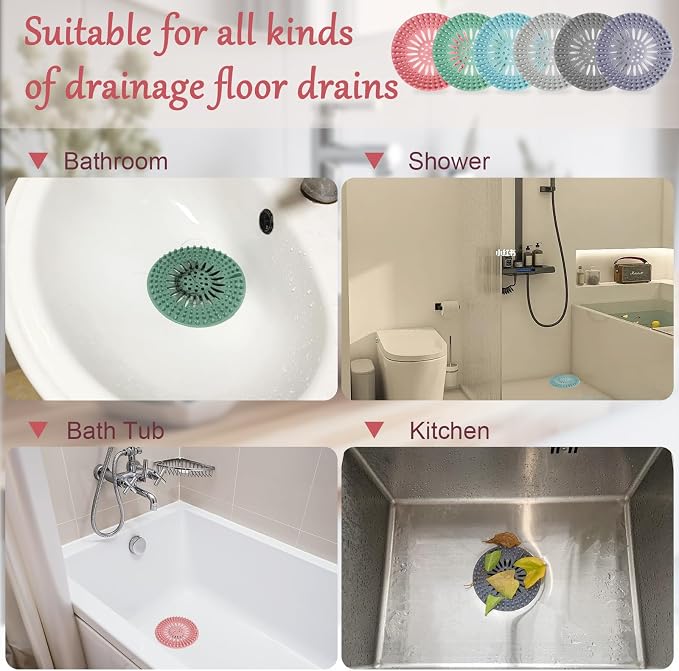 Bathroom Sink Drain Strainers, Hair Catcher Shower Drain Covers Protector - Image 5